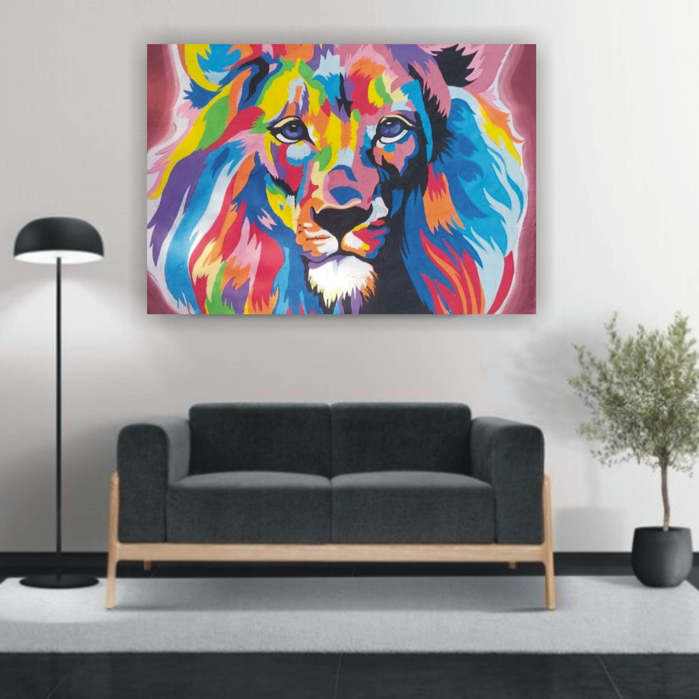Lion modern art painting