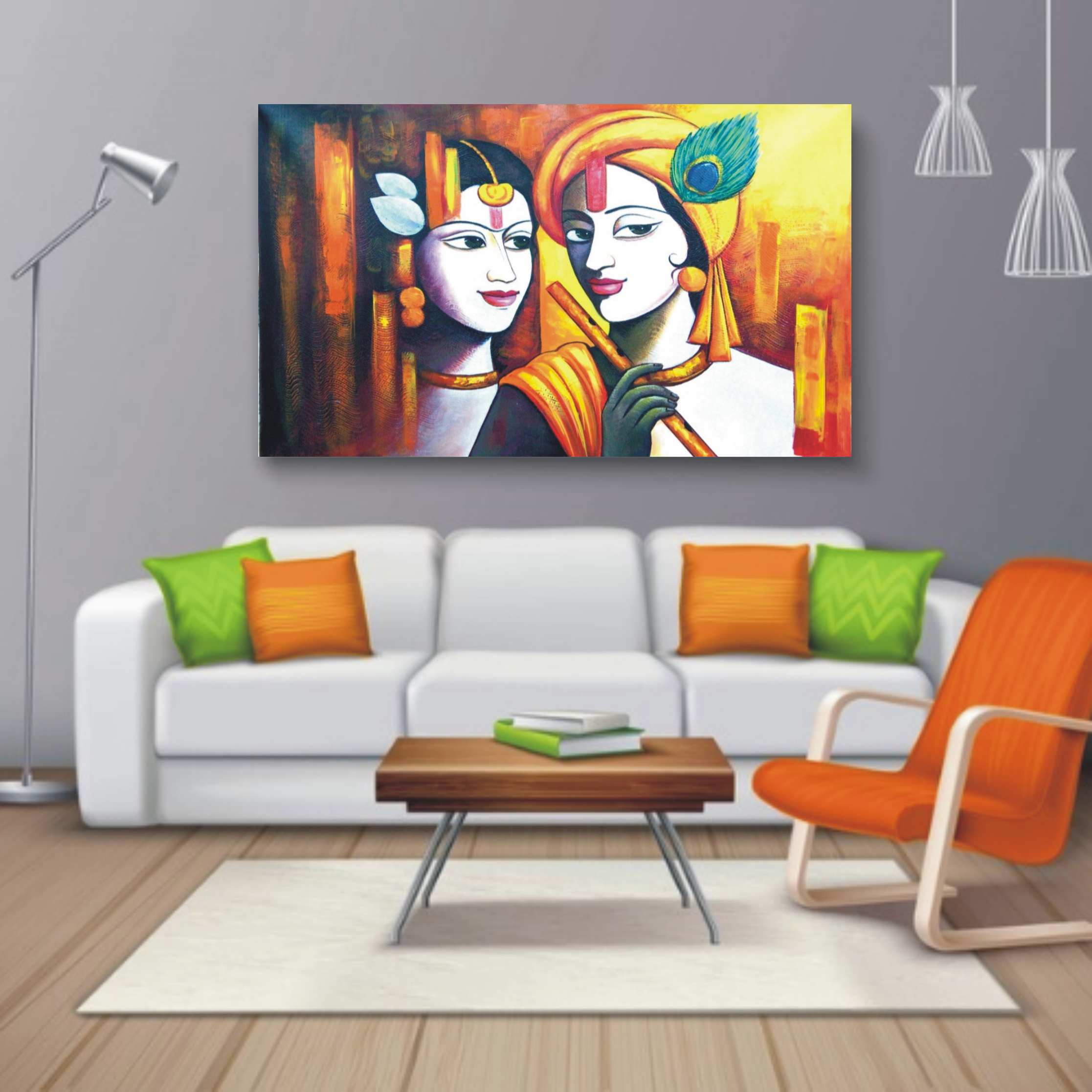 Radha Krishna modern art painting